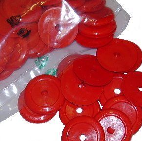 S7663 100x Red 55mm Dia Survey Road Markers High Impact Plastic Disc Washers 